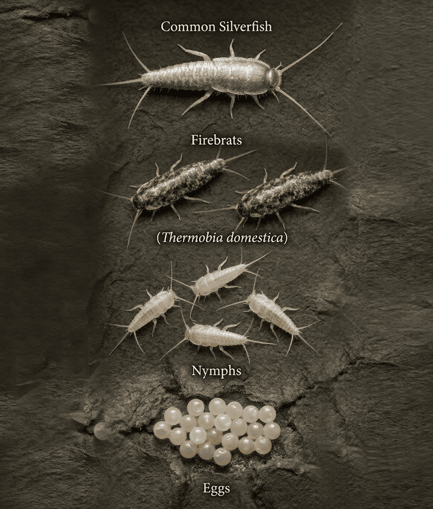 Identifying silverfish nesting zones and damaged materials